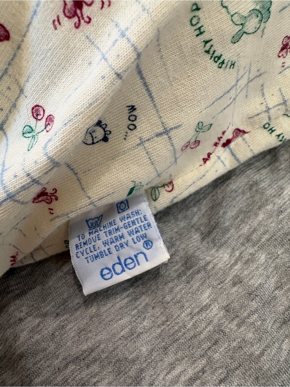 Vintage Eden Way Back When Lamb 14" Plushie w/ Illustrated Tee & Overalls EUC - Picture 5 of 10